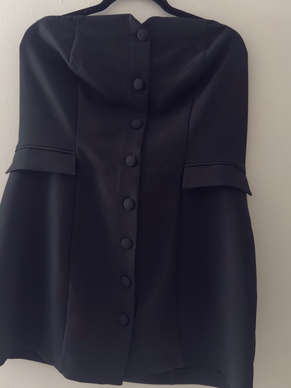 H&M Black Strapless Button-Front Dress